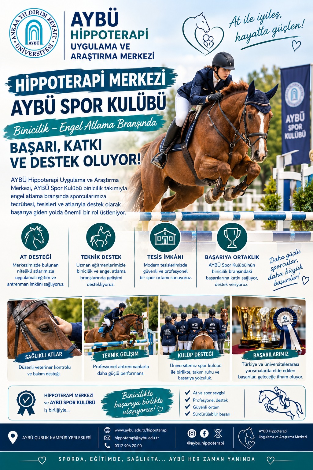 HİPPOTERAPİ MERKEZİ AYBÜ SPOR KULÜBÜ BAŞARI VE KATKILARINA DESTEK OLUYOR GÖRSELİ