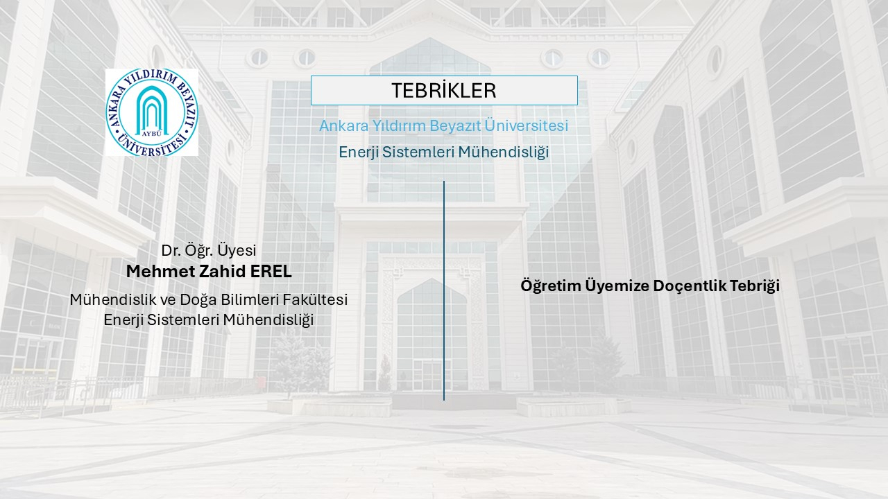 Dr.Mehmet Zahid EREL ÜAK Doçent tebrik görseli.