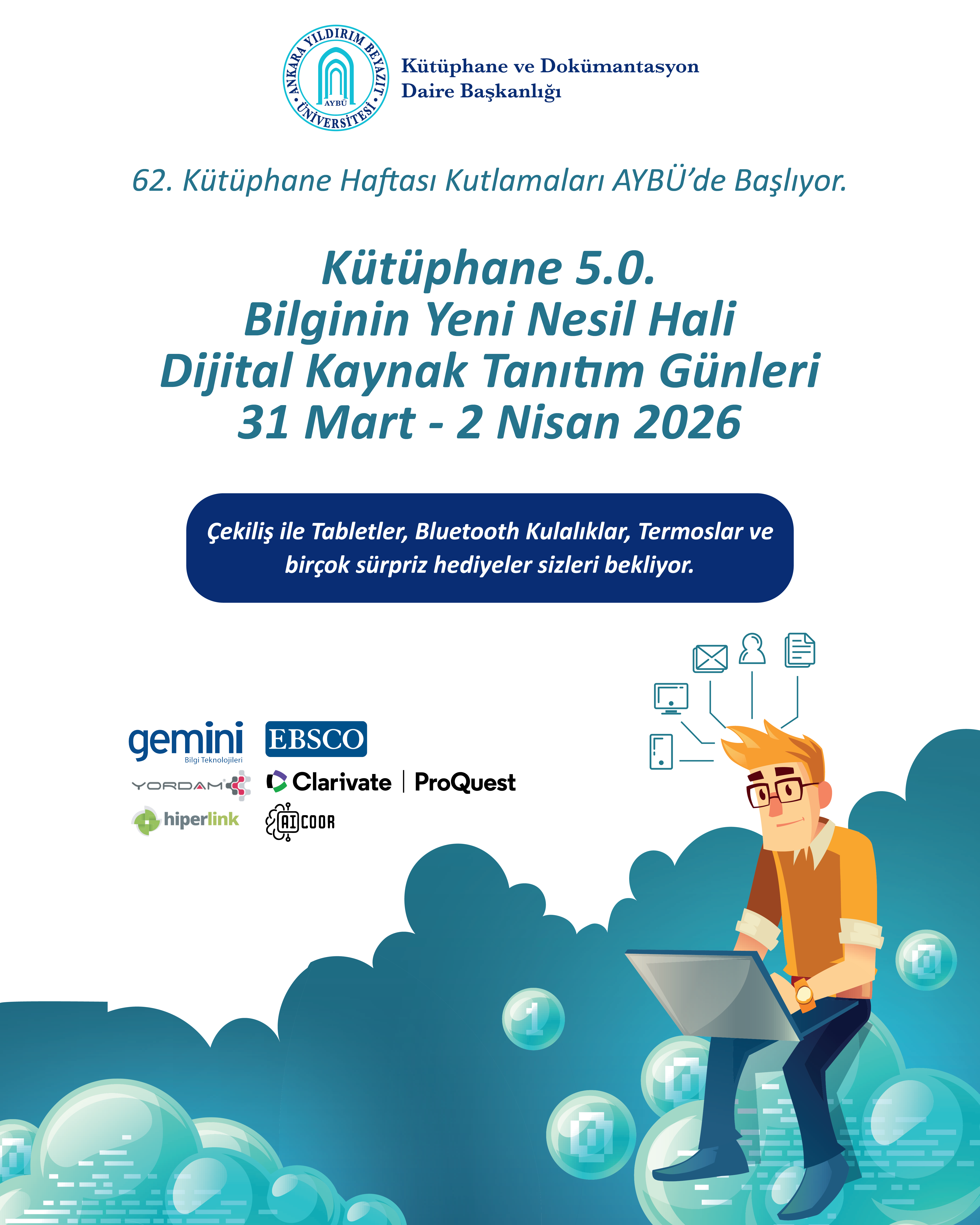 AYBÜ Kütüphane Haftası Tanıtım Afişi