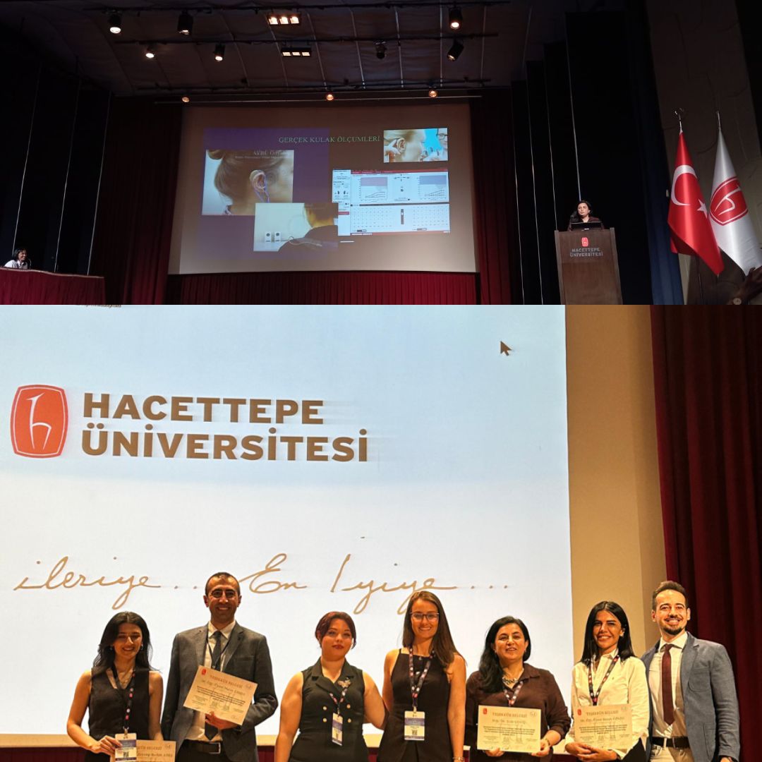 Görsellerde, XI. Uluslararası Katılımlı Odyoloji Öğrenci Kongresi’ne katılan AYBÜ Odyoloji Bölümü öğretim üyeleri ve öğrencileri yer almaktadır.