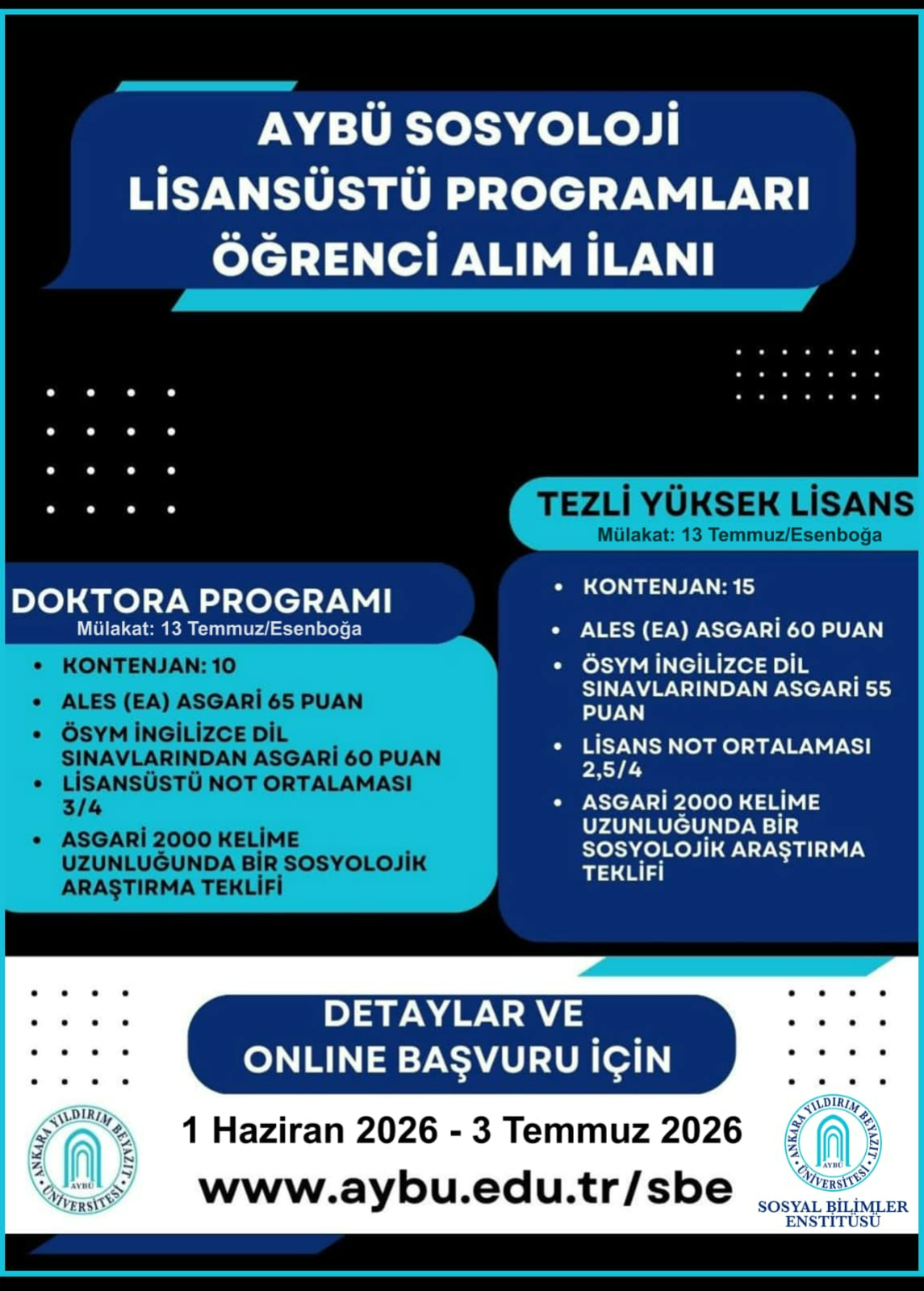 lisansüstü başvuru afişi