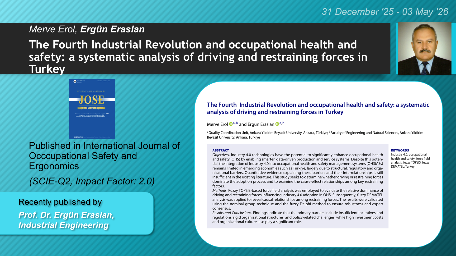 The Fourth Industrial Revolution and occupational health and safety: a systematic analysis of driving and restraining forces in Turkey adlı Merve Erol, Ergün Eraslan tarafından yapılan çalışma görseli