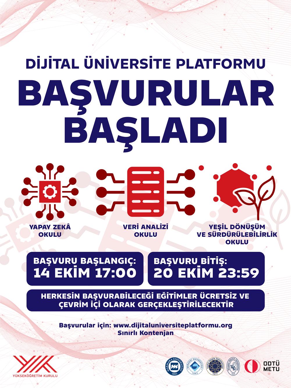 Dijital üniversite platformu başvuruları başladı 