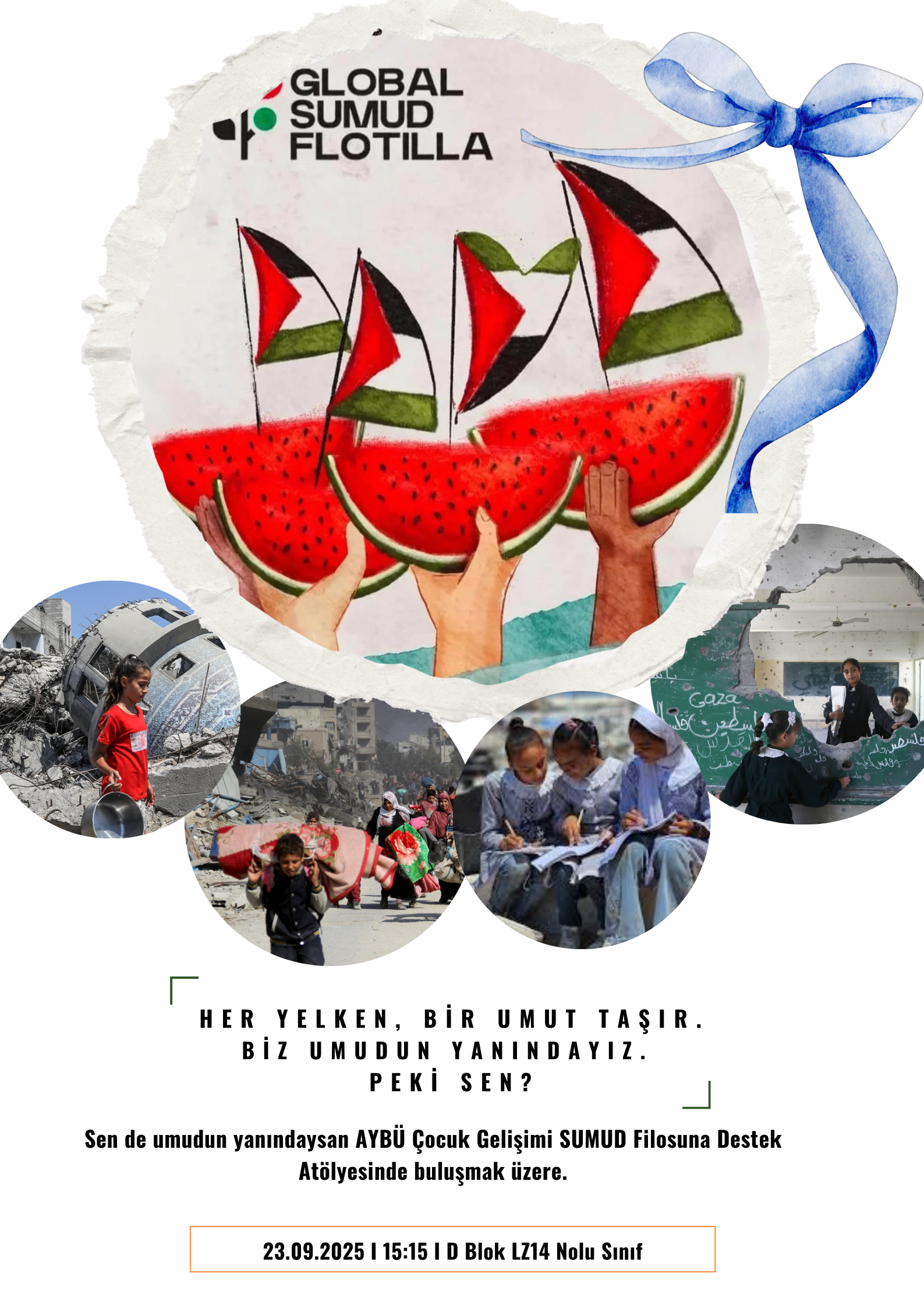 Poster for the AYBÜ Child Development Workshop in Support of the SUMUD Fleet
