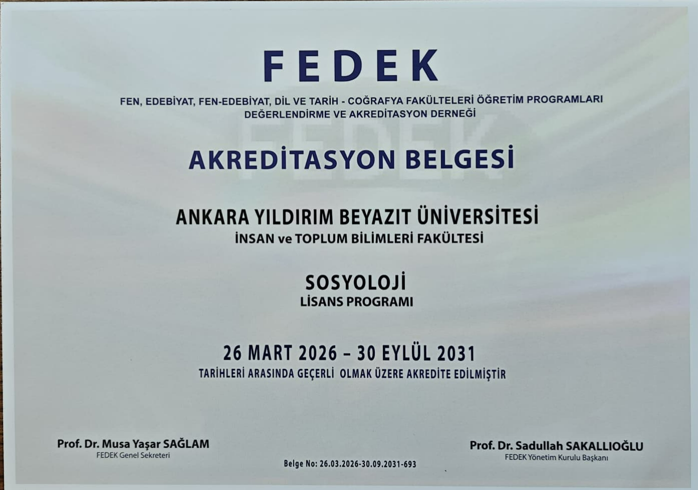 Akreditasyon belgesinin gerçek hali