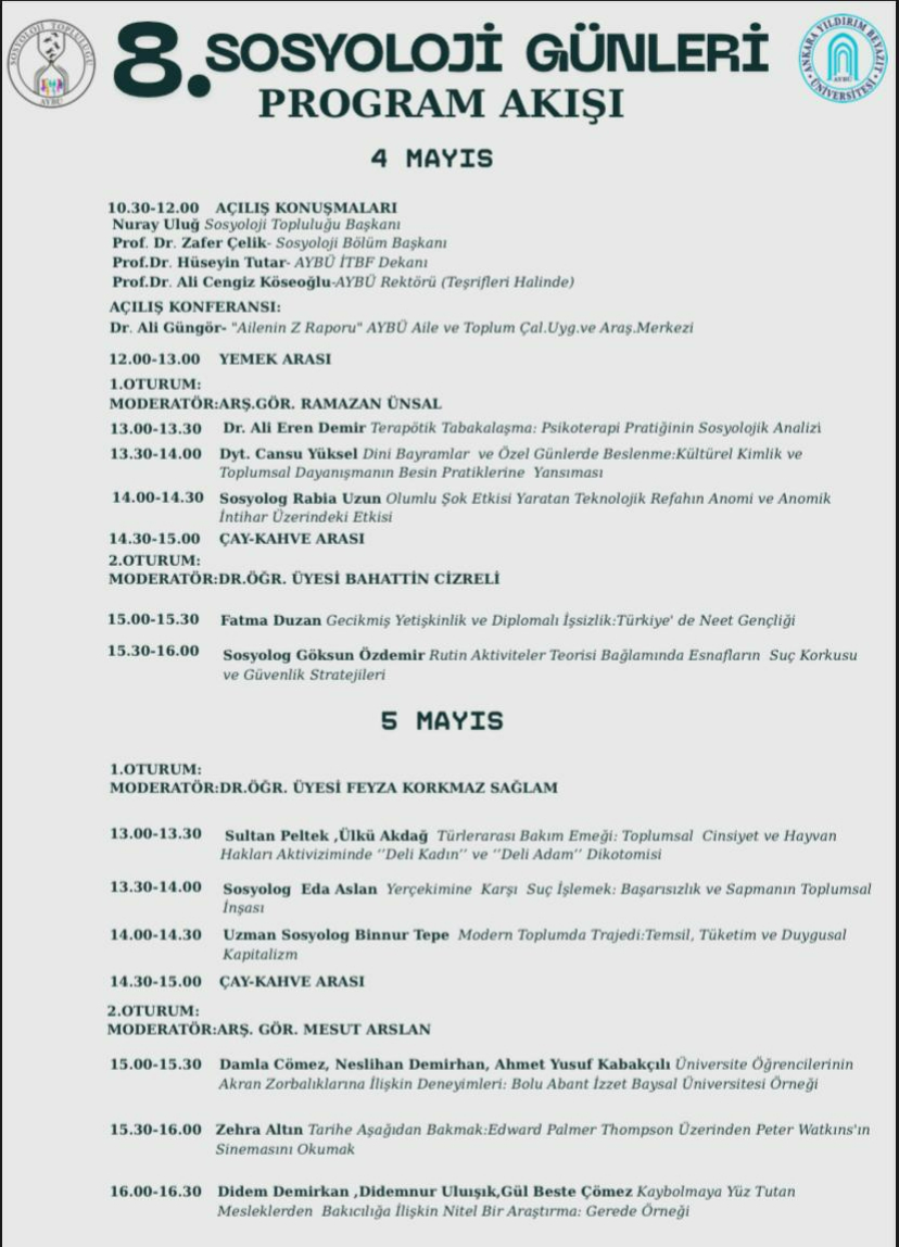 Sosyoloji günleri afiş programı