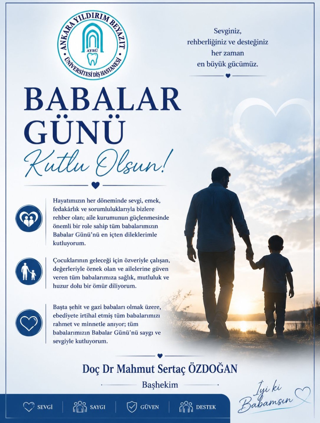 Babalar günü kutlama mesajı