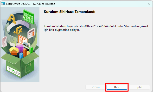 LibreOffice kurulum son adım
