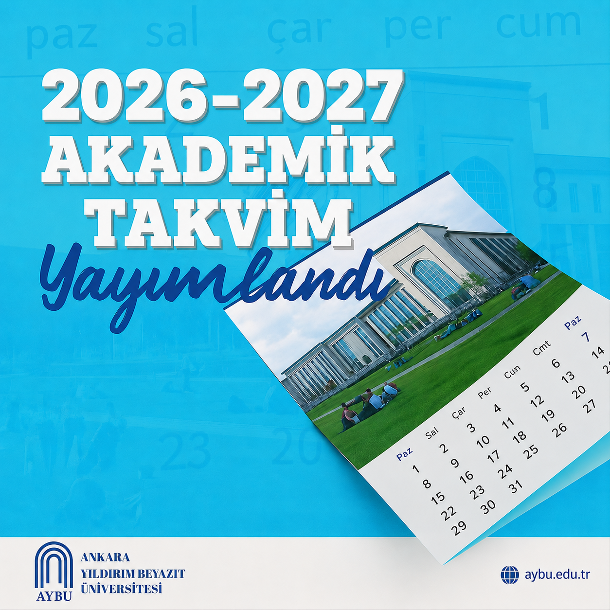 AYBÜ 2026-2027 Akademik Yılı Takvimleri Yayımlandı