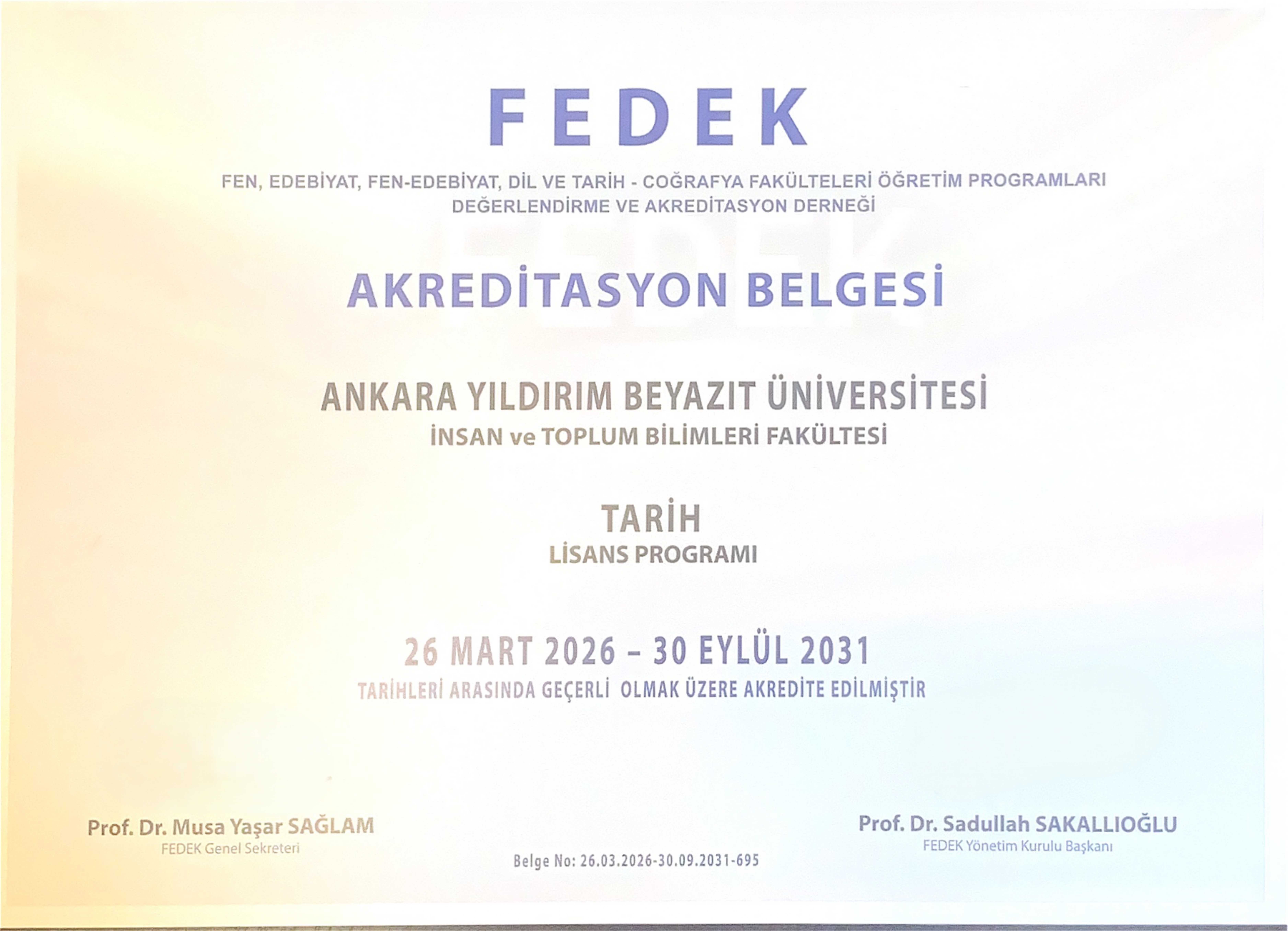 Akreditasyon belgesi 