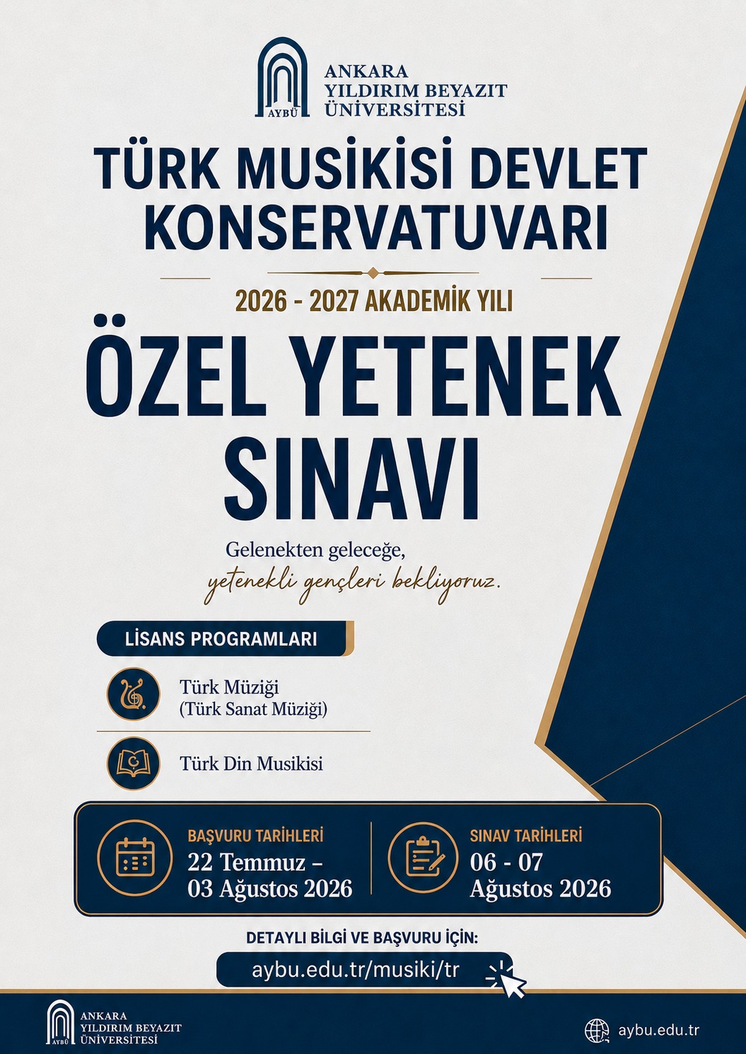Lisans Programaları öğrenci alımı için bilgi afişi