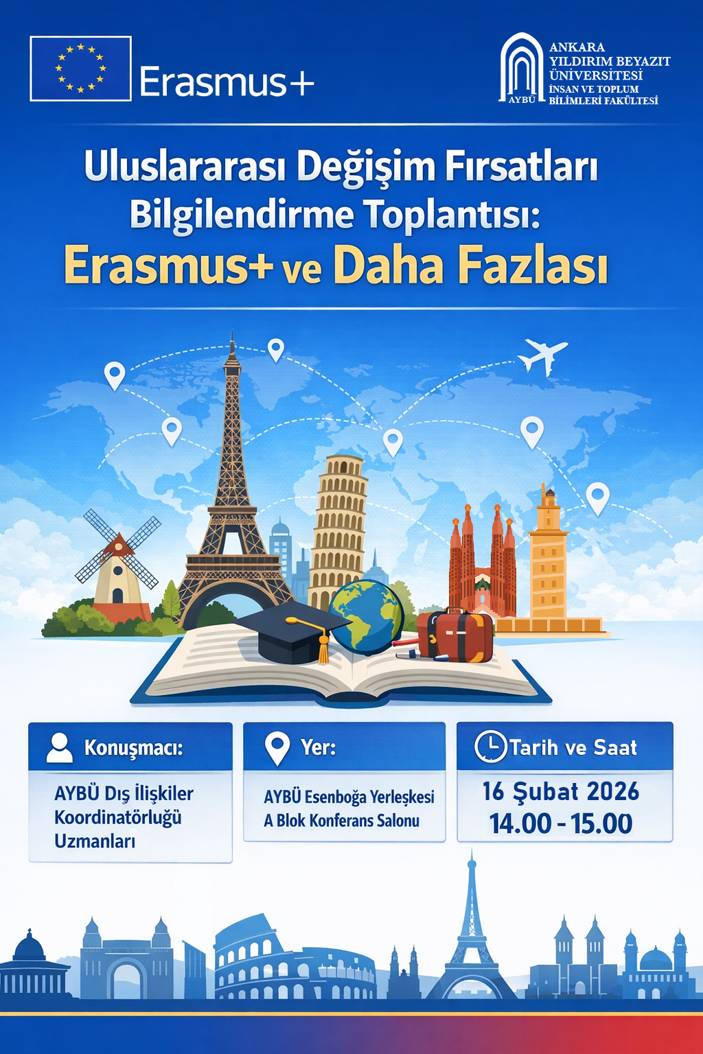  Uluslararası Değişim Fırsatları Bilgilendirme Toplantısı duyuru afişi