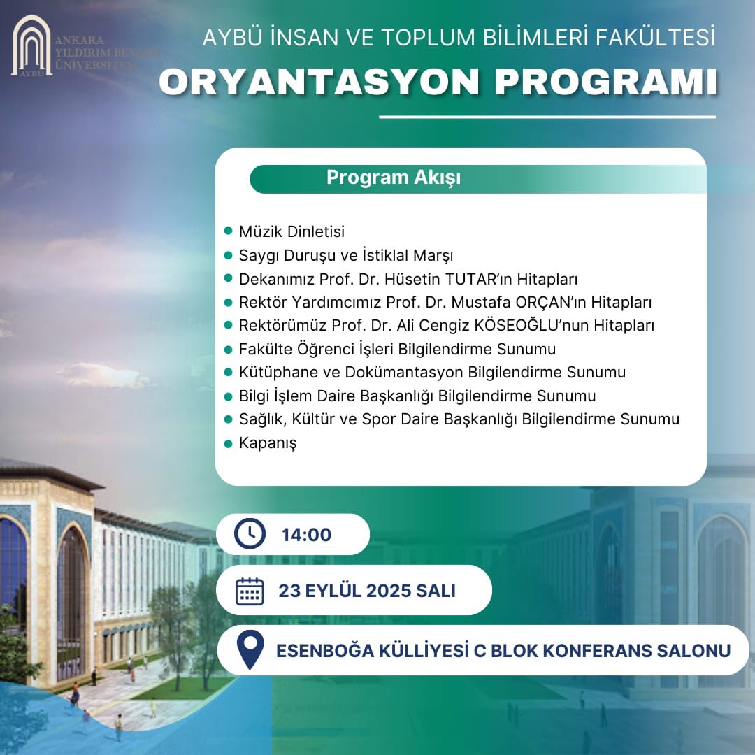 Fakültemiz Oryantasyon Programı davet görseli