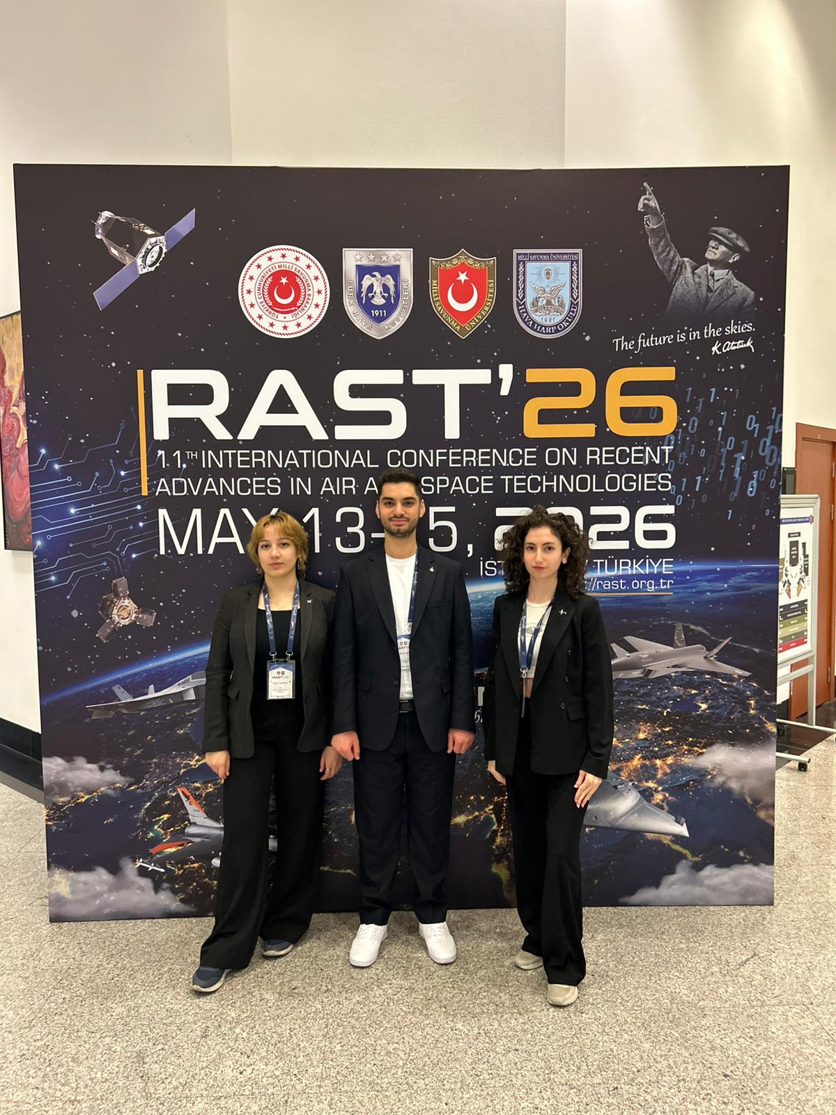 Melike ÇOBANKAYA, Furkan AYDOS, and Hatice Rüveyda AKÇA represented the Ankara Yıldırım Beyazıt University Software Engineering Department with their accepted study at the RAST 2026 Conference.