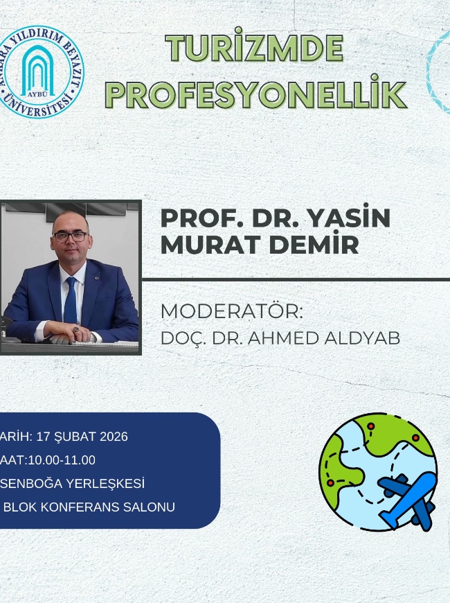 Poster for Prof. Dr. Yasin Murat Demir's Conference on Professionalism in Tourism. 