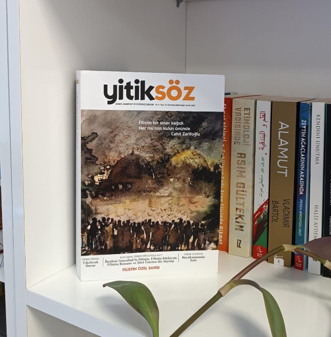 Photo Taken in the Library for the Palestine Special Issue of Yitiksöz Magazine.