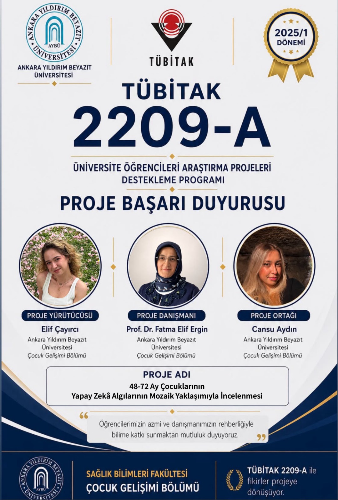TÜBİTAK 2209-A Kapsamında Desteklenen Projeye Ait Afiş