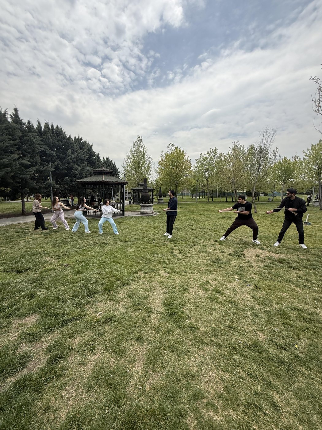 Teams put up a great struggle during the tug-of-war competition organized among students.