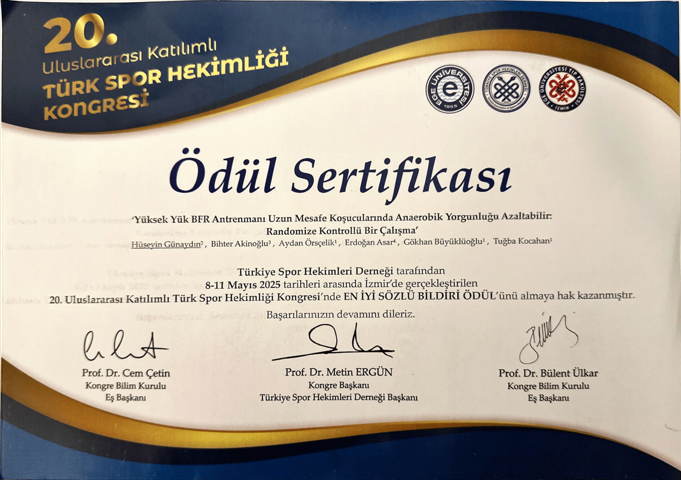 Sözel Bildiri Ödülü Fotoğrafı 