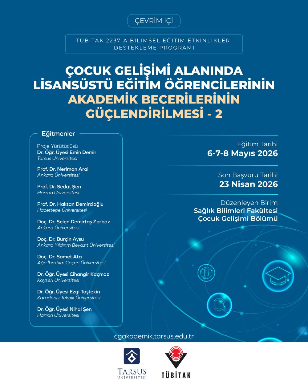“Çocuk Gelişiminde Güncel Araştırmalar” başlıklı eğitime ait afiş