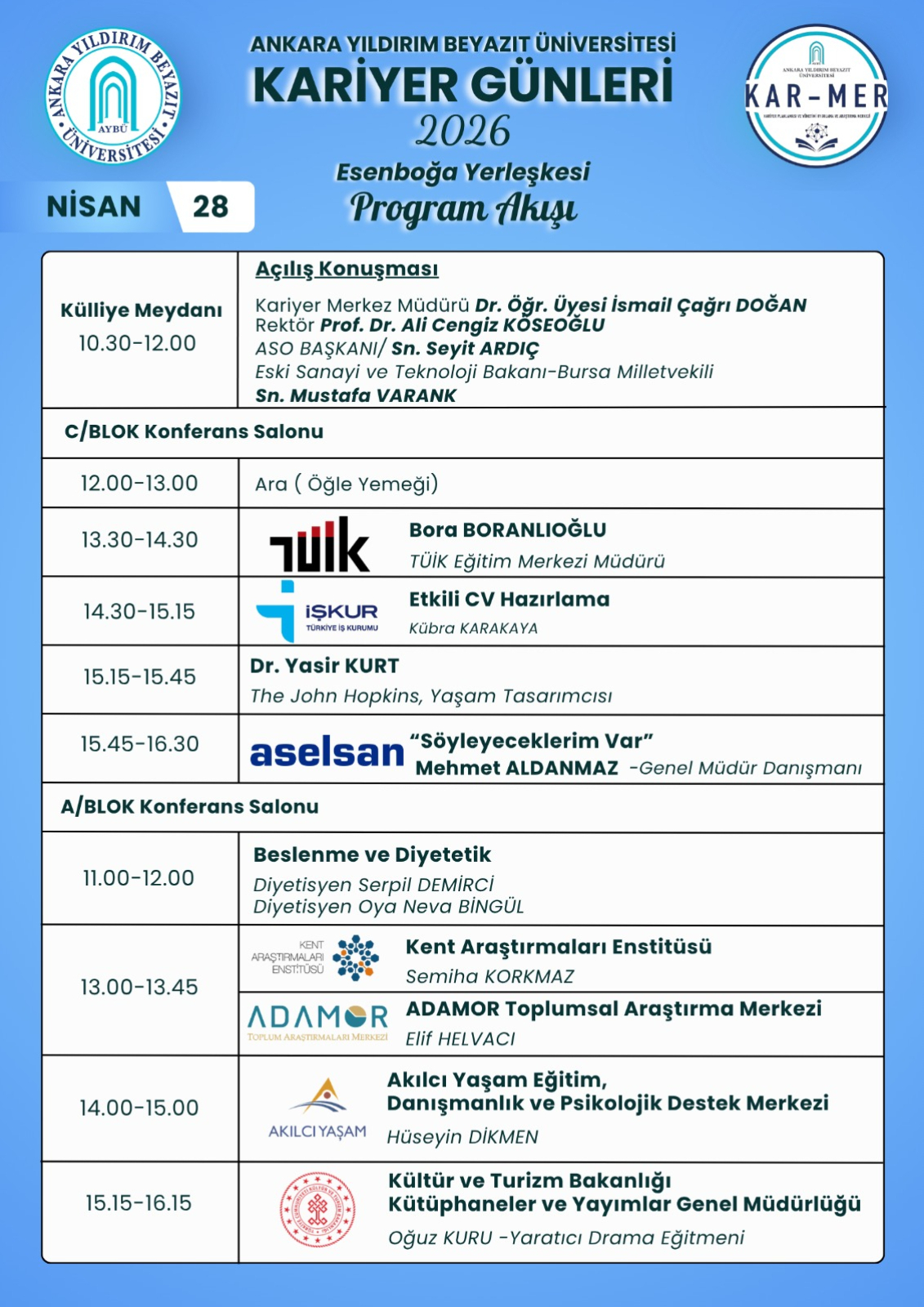28 Nisan 2026 Program Akışı 