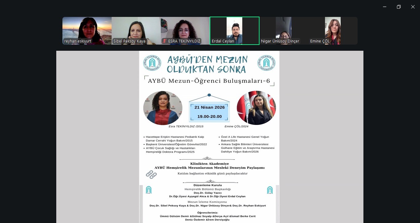 Webinar, soru cevap oturumu ve mezunlarımıza teşekkür belgesi takdimi ile sona ermiştir.