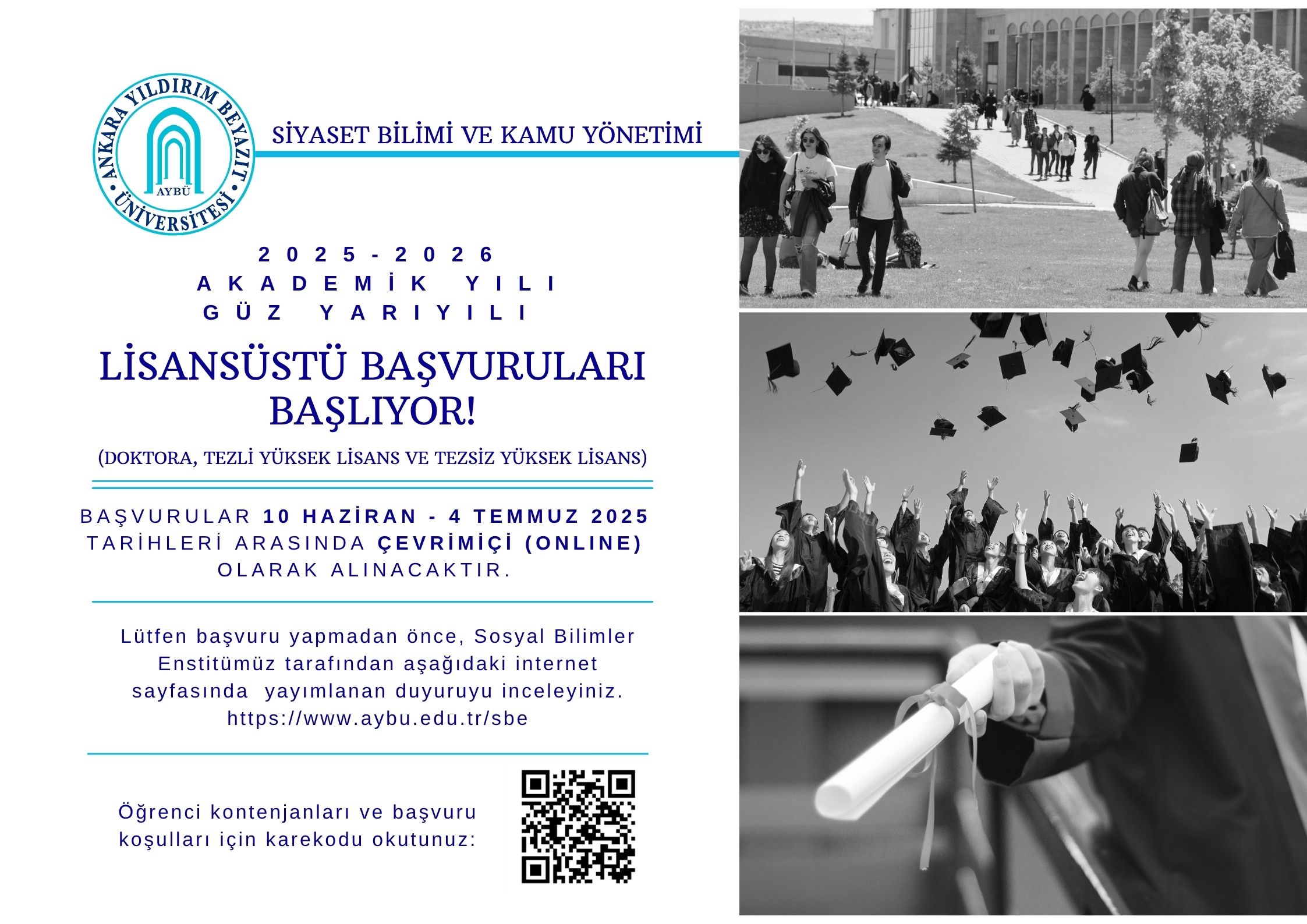 Lisansüstü öğrenci alım ilanı