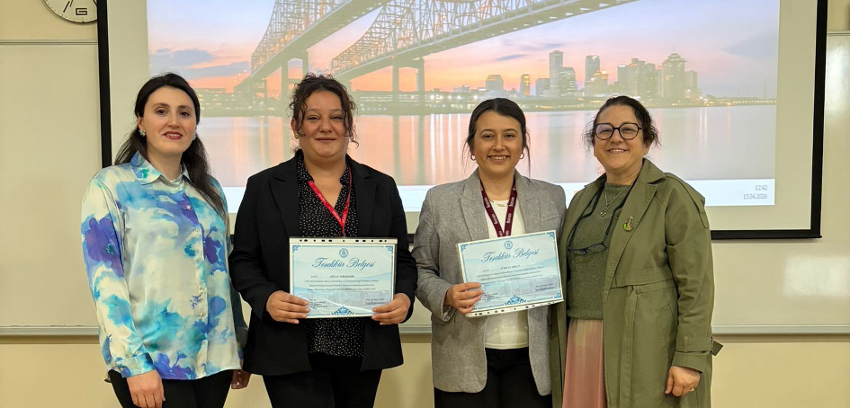 At the end of the programme, certificates of appreciation were presented to our guests by Dr Ayşegül AKCA, Deputy Head of Department, and Assoc. Prof. Dr Nigar ÜNLÜSOY DİNÇER, Chair of the Career Planning Committee.