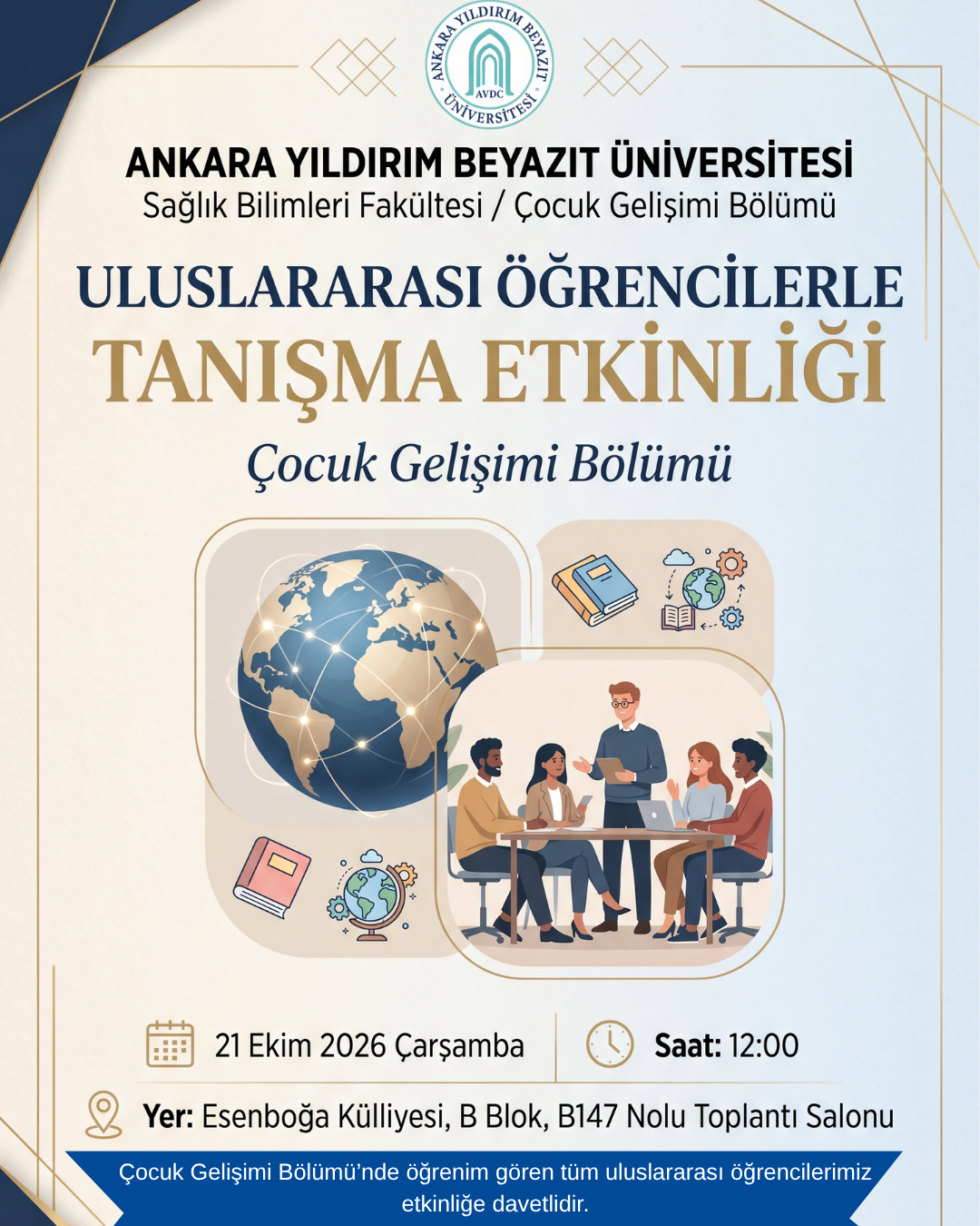 Uluslararası Öğrencilerle Tanışma Etkinliği Afişi