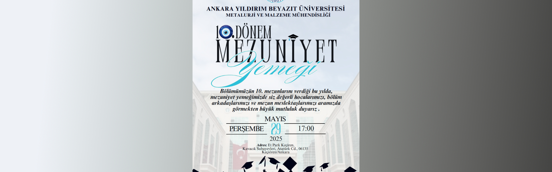 10. dönem mezuniyet yemeği davet afişi