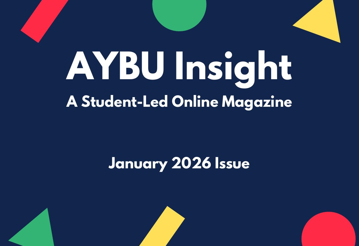 AYBU Insight, Öğrenciler tarafından yönetilen çevrimiçi bir dergi Ocak 2026 sayısı posteri