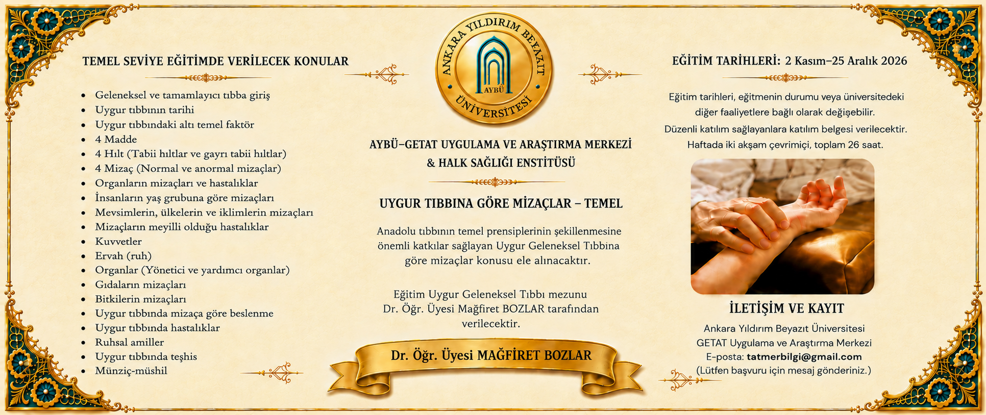 Uygur Tıbbında Mizaçlar Eğitim Afişi