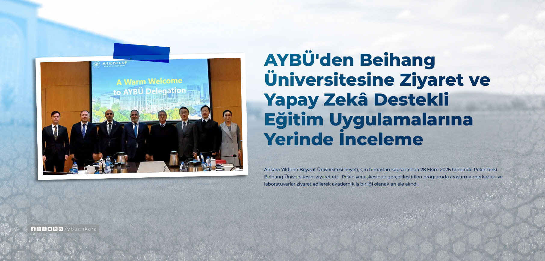 AYBÜ'den Beihang Üniversitesine Ziyaret