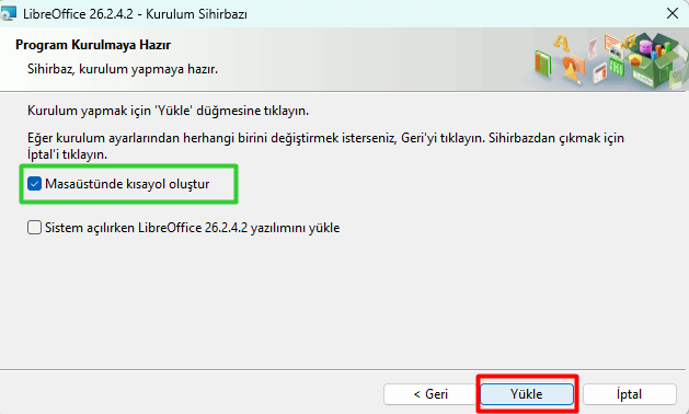 LibreOffice kurulum adım 3