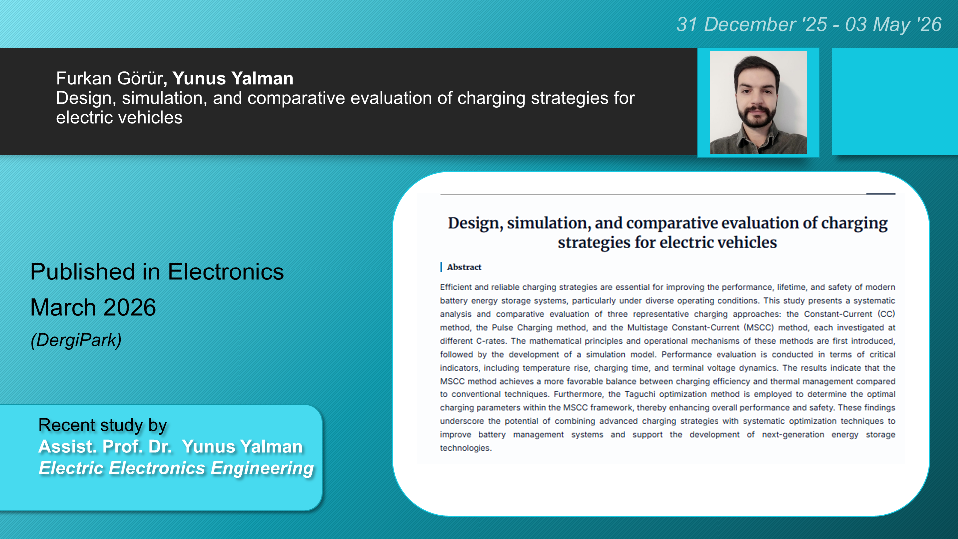 Design, simulation, and comparative evaluation of charging strategies for electric vehicles adlı Furkan Görür, Yunus Yalman tarafından yapılan çalışma görseli
