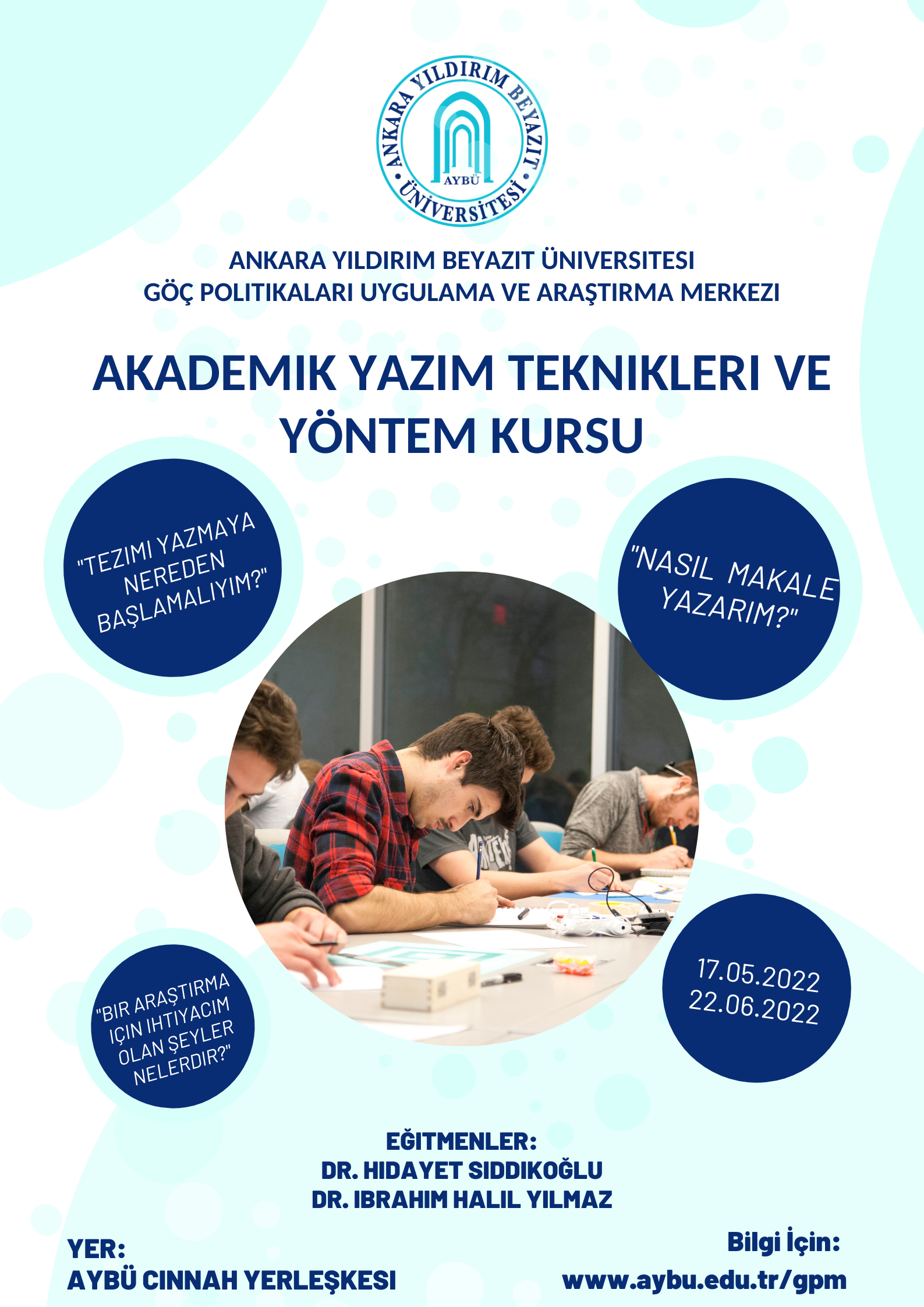 Lisansüstü Eğitime Yönelik Akademik Yazım Teknikleri ve Yöntem Kursu sona erdi