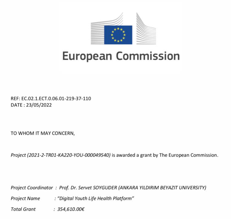 "Digital Youth Life Health Platform" Project Supported by the European Commission