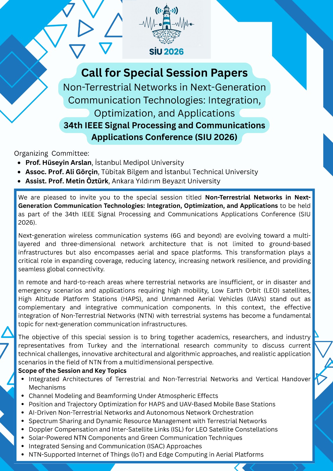 Special Session – Call for Papers (IEEE SIU 2026)