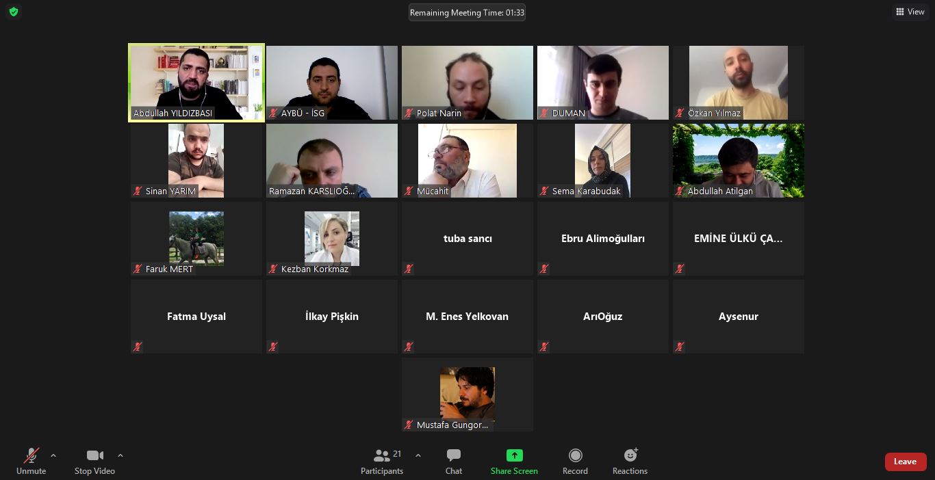 Merkezi Araştırma Laboratuvarı Uygulama ve Araştırma Merkezi Müdürlüğü Personeline AYBUZEM Üzerinden Online İSG Eğitimi Verildi
