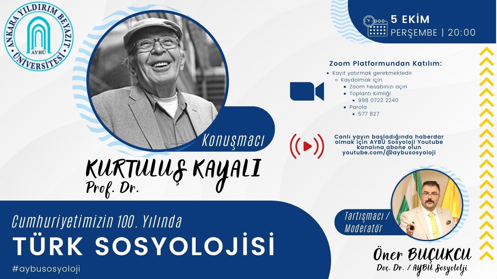 Cumhuriyetimizin 100. Yılında Türk Sosyolojisi Adlı Çevirimiçi Etkinliğimizi Gerçekleştirdik