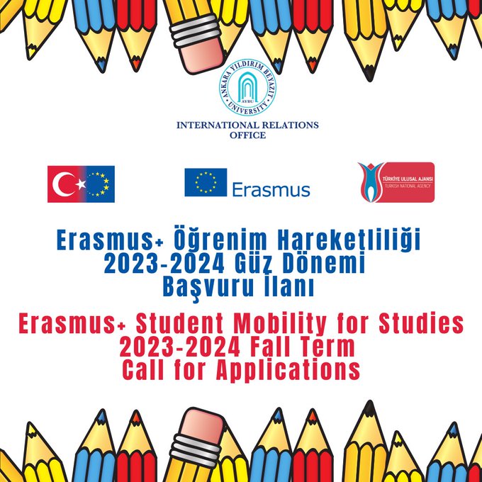 Erasmus Öğrenci Öğrenim Hareketliliği 2023-2024 Güz Dönemi Başvuruları Devam Ediyor. 