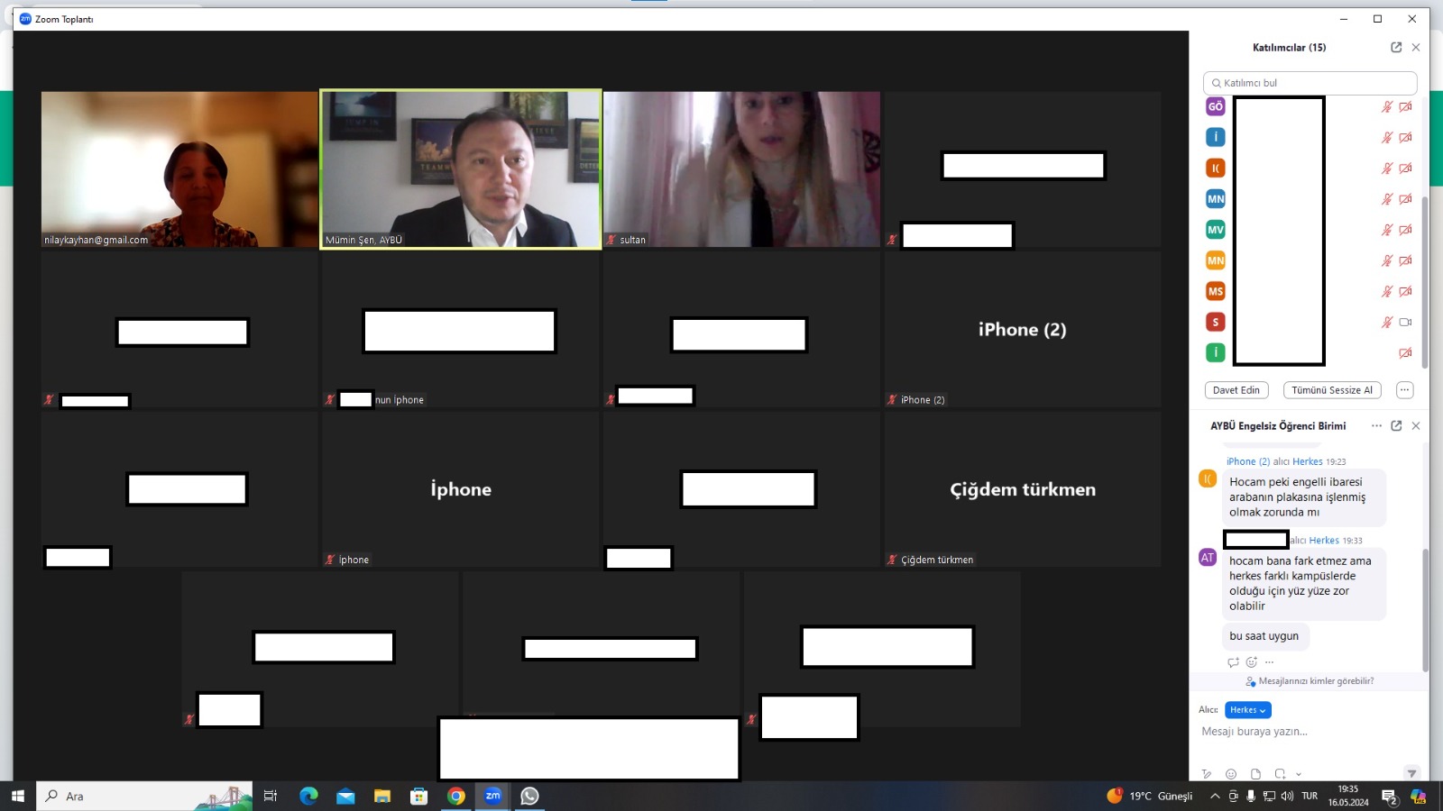 AYBÜ'de Engeliler Haftası Kapsamında Üniversitemiz Engelli Öğrenciler ile Online Görüşme Gerçekleşti