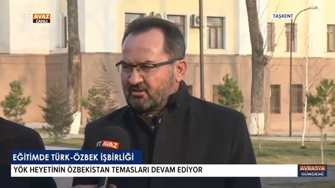 Rektör Aydınlı Özbekistan temaslarını TRT Avaz'a canlı yayında değerlendirdi