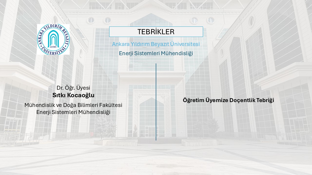 Our Faculty Member Has Earned the ÜAK Associate Professorship Title