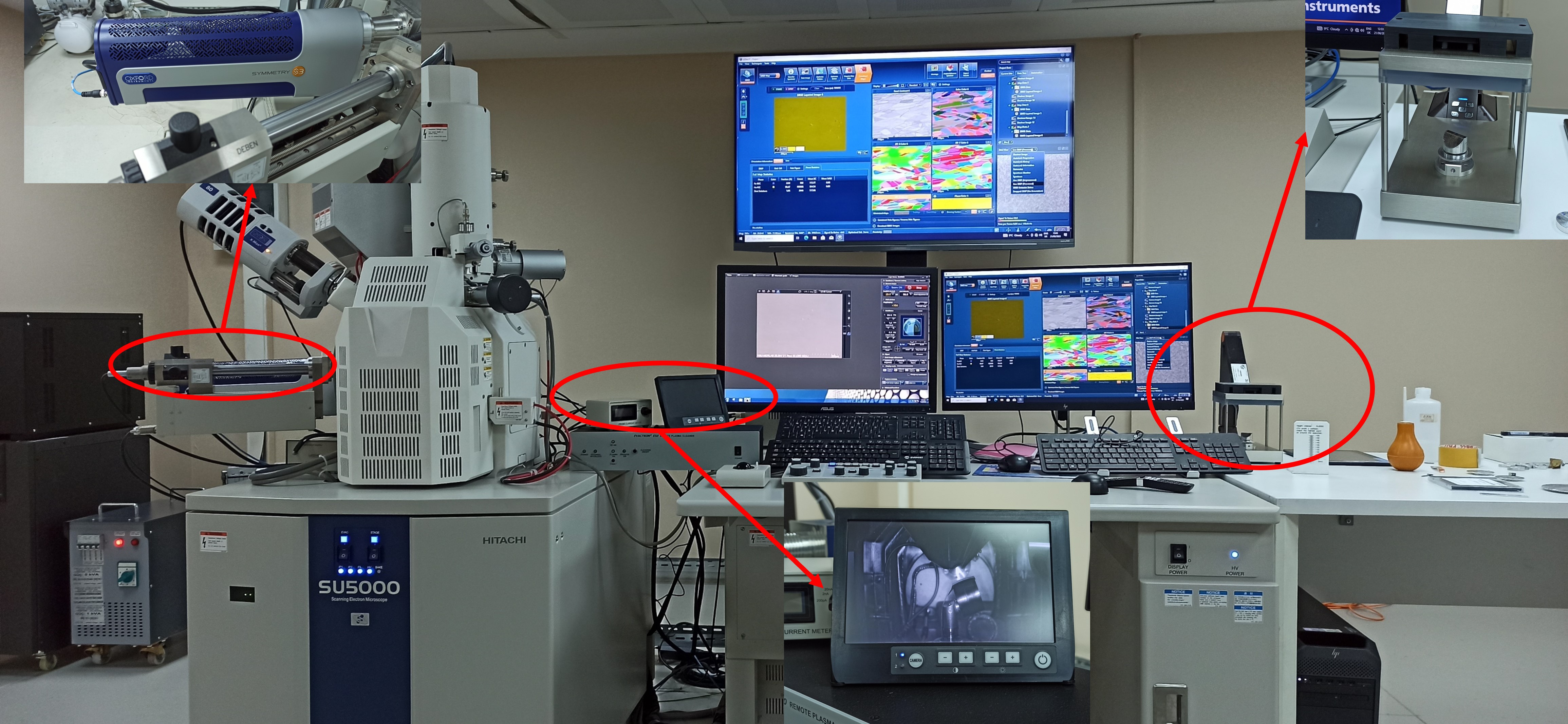 Su 5000 FESEM elektron mikroskobumuza Oxford Symmetry S3 HR EBSD, Navigasyon ve Chamber kamara eklentisi yapılmıştır