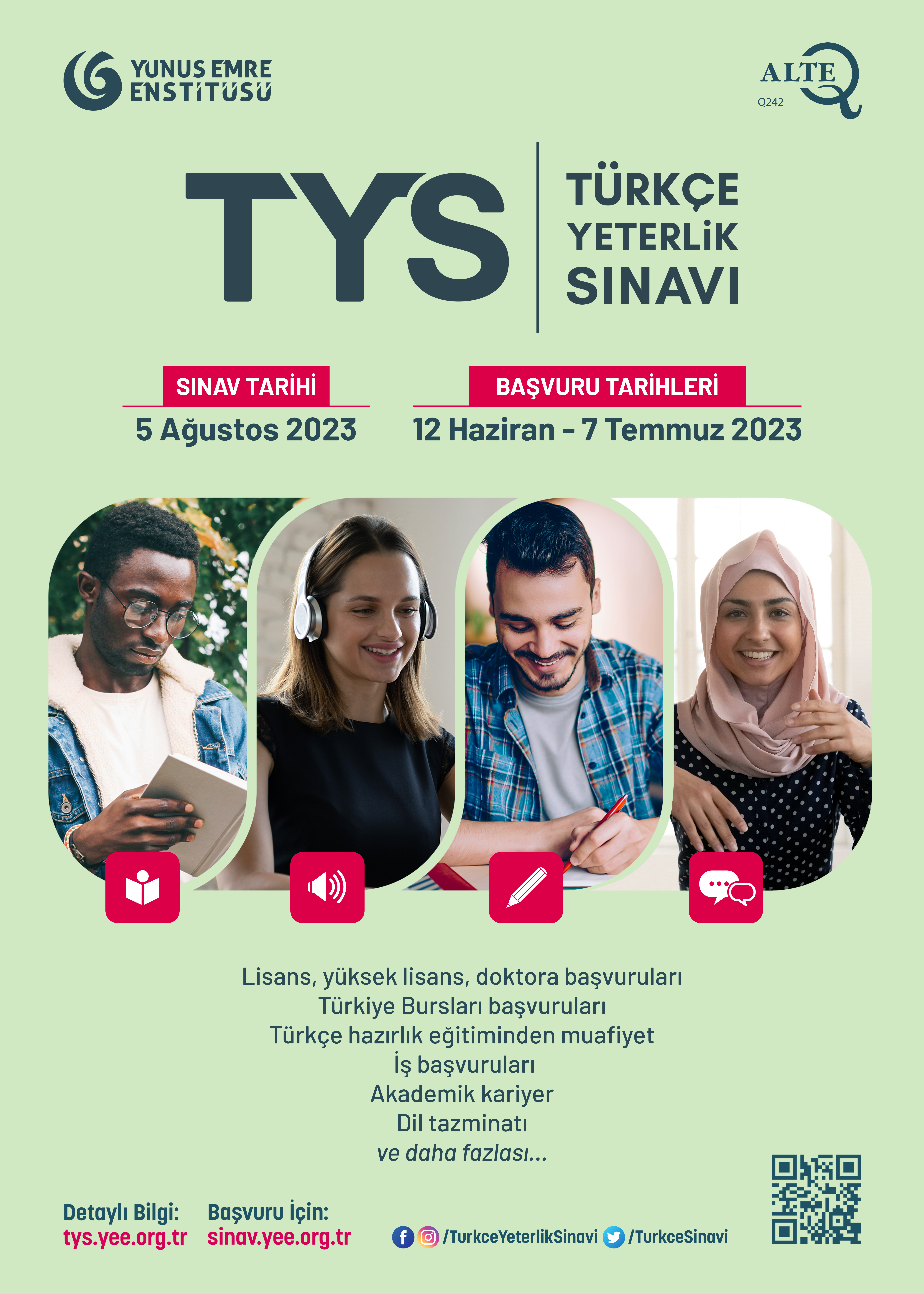 Yunus Emre Enstitüsünün Geliştirdiği Türkçe Yeterlik Sınavı (TYS) Başvuruları Başlamıştır.