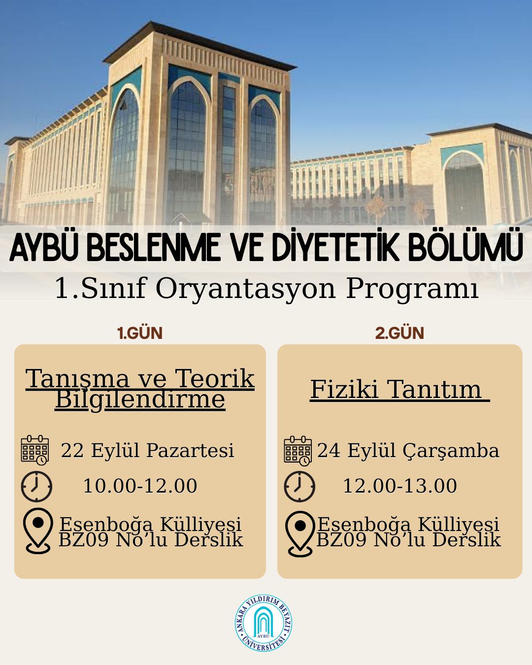 AYBÜ Beslenme ve Diyetetik Bölümü Oryantasyon Programı