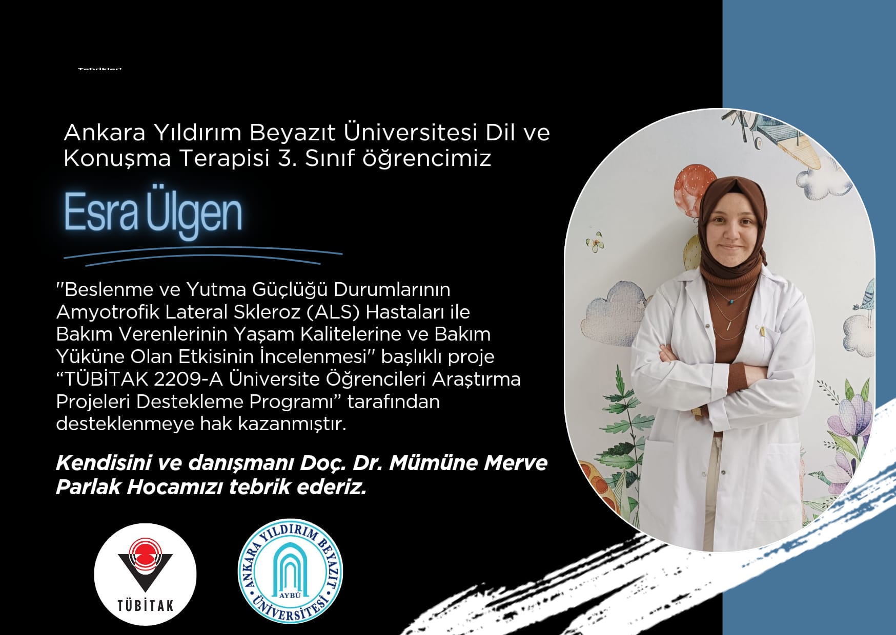 Öğrencimiz TÜBİTAK 2209-A Üniversite Öğrencileri Araştırma Projeleri Destekleme Programı Kapsamında Kabul Almıştır.