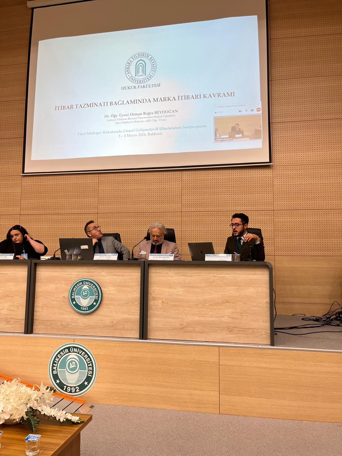 Our Faculty members of the Department of Intellectual Property Law Asst. Prof. Dr. Fatma Betül ÇAKIR ÇELEBİ and Asst. Prof. Dr. Osman Buğra BEYDOĞAN participated in the International Symposium on Current Developments in Intellectual Property Law-II.