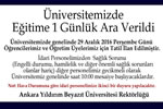 Üniversitemizde Kar Nedeniyle Eğitime Bir Günlük Ara Verildi